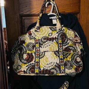 Vera Bradley Weekender Bag Geometric Print Duffel Shoulder ~ Carry On
